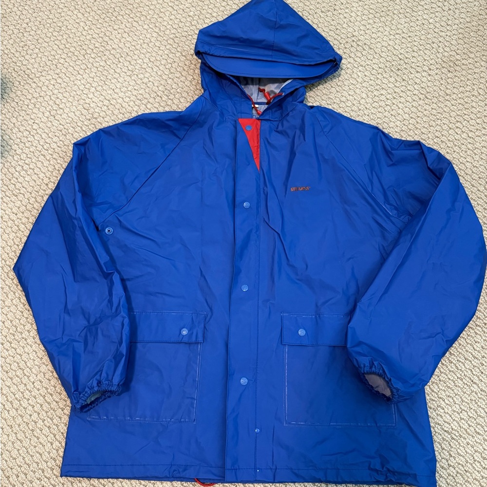 Stearns Blue Hooded Rain Jacket